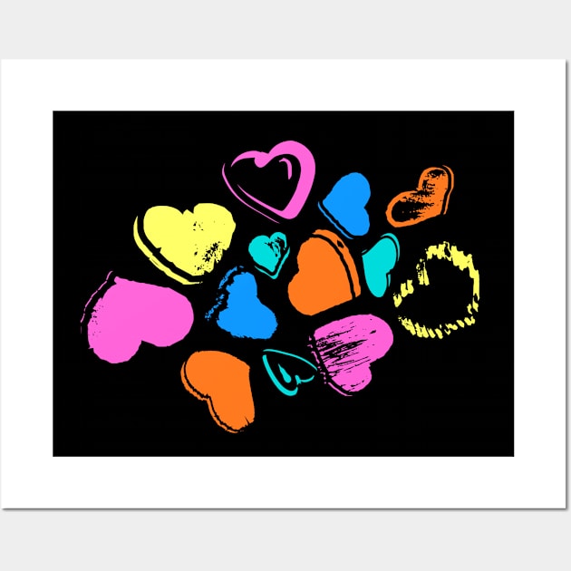 Colorful hearts Wall Art by Ljuko